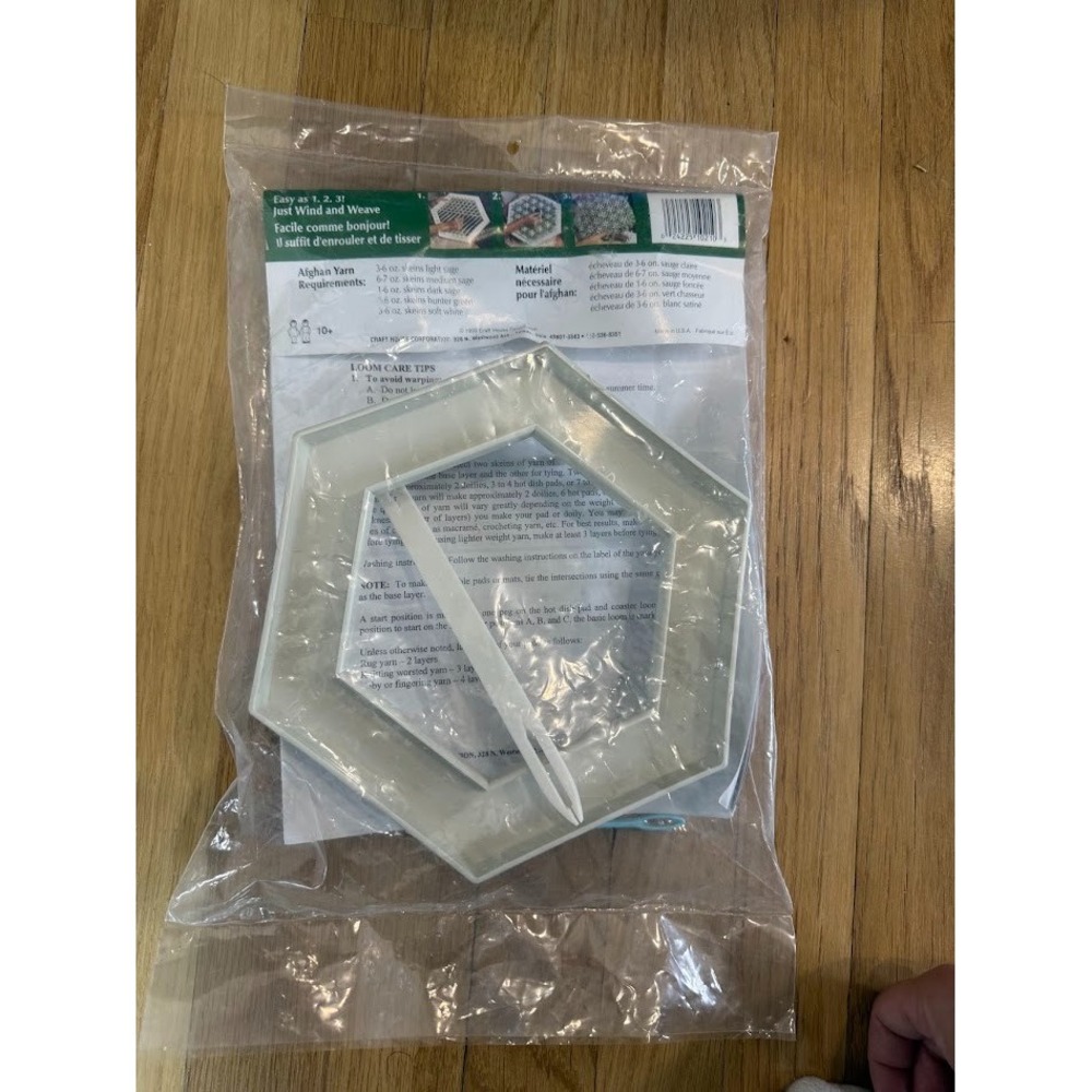 Vintage Craft House Hexagon Shaped Lap Loom Set Weaving SEALED New in Package - Picture 5 of 7
